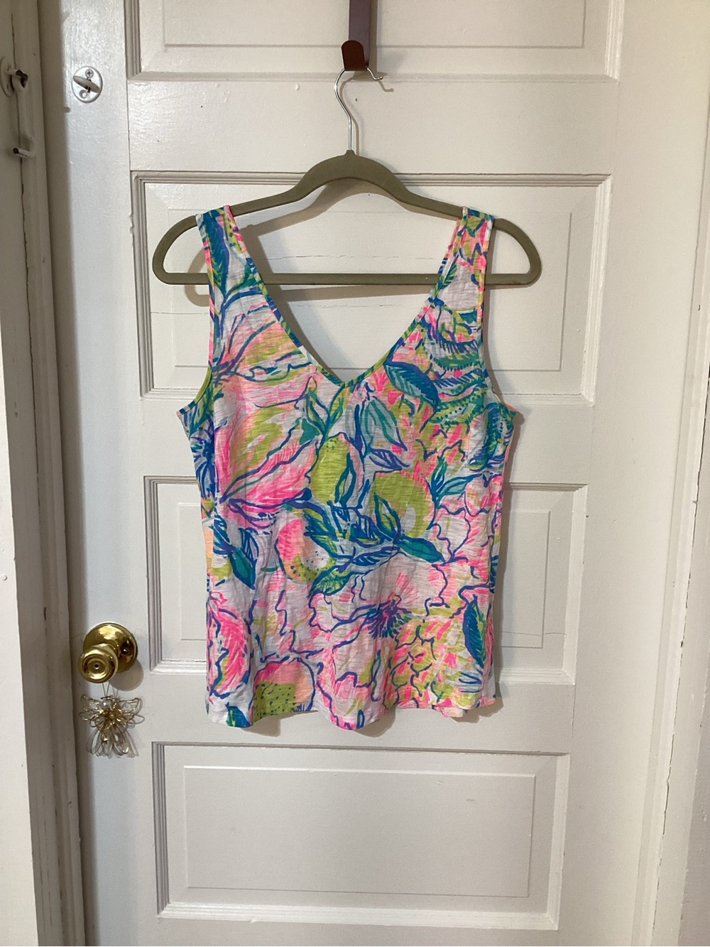 Lilly Pulitzer Multicolor Floral V-Neck Tank Top